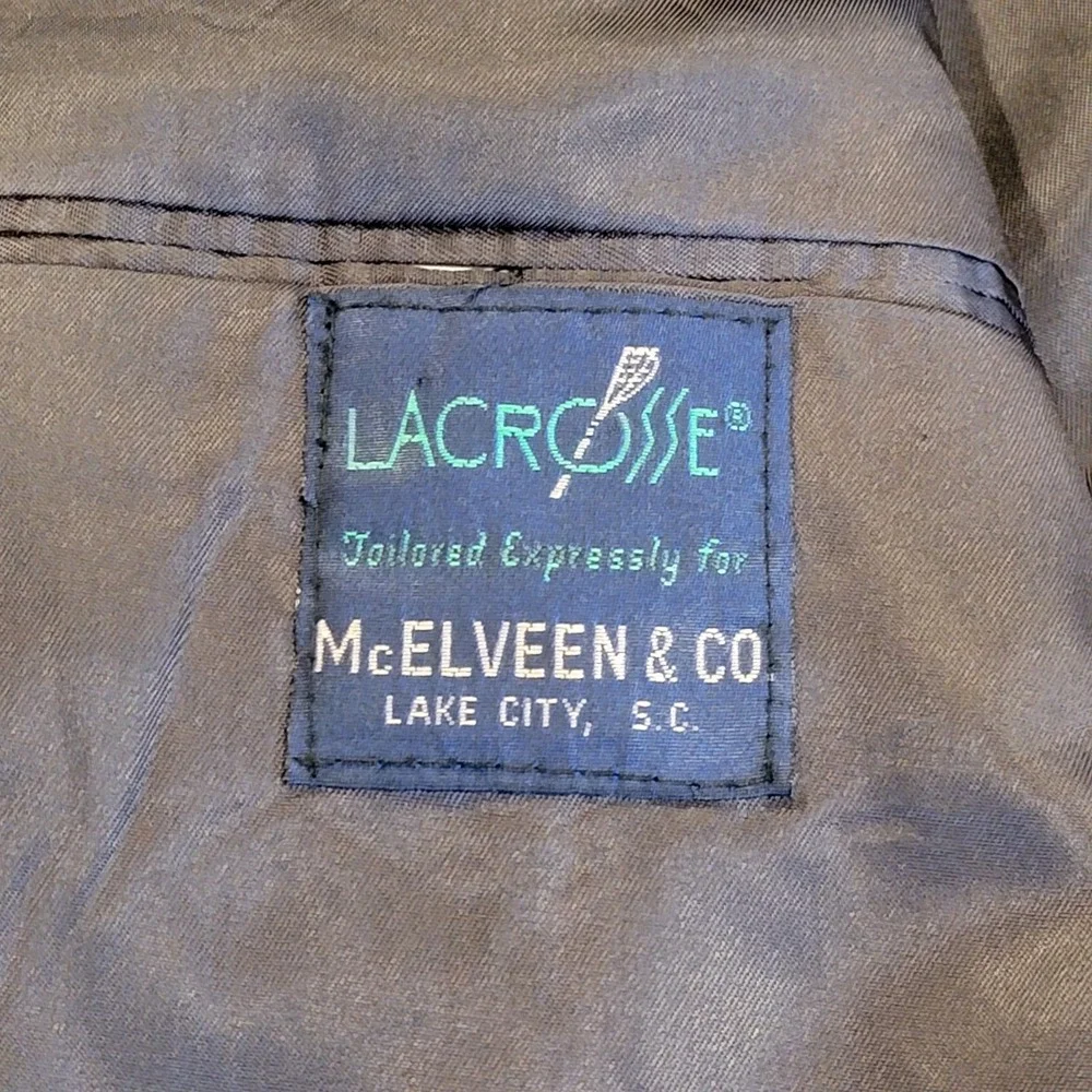 Vintage Lacrosse Blazer Men's Size 46 R Black Sport Coat Made‎ In USA Jacket